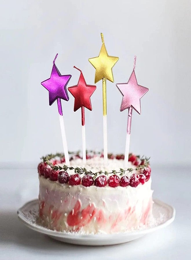 PartyToko Wax Star Candle 5 Pcs Birthday Cake Topper Candle Birthday Candles For Cake Multicolour - Image 3